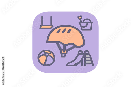 Children enjoy various outdoor activities with safety gear in a park on a sunny afternoon during playtime