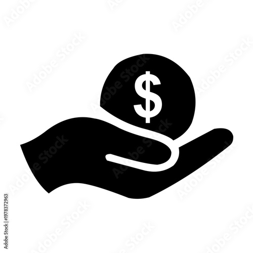 Money donation icon financial support simple illustration
