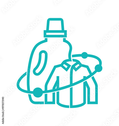 Laundry detergent icon in bold line, with shirt