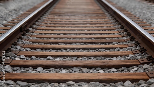 Railway tracks extending into distance