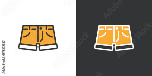 デニムショートパンツのシンプルなアイコン