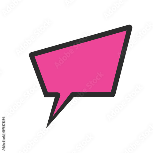 Vibrant pink speech bubble with black outline