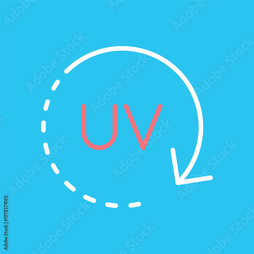 太陽の紫外線カットの線画アイコン