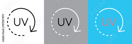 太陽の紫外線カットの線画アイコン