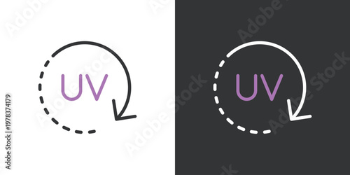 太陽の紫外線カットの線画アイコン