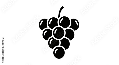 Black grapes icon, fruit symbol, vector illustration, food element