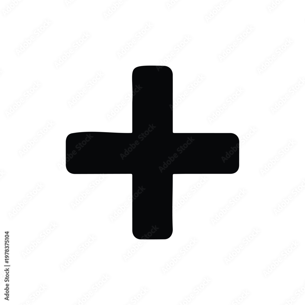 Obraz premium Plus silhouette icon vector illustration. 