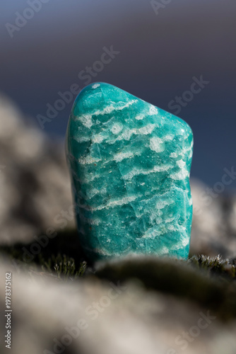 Photography Green amazonite stone macro natural feldspar mineral texture