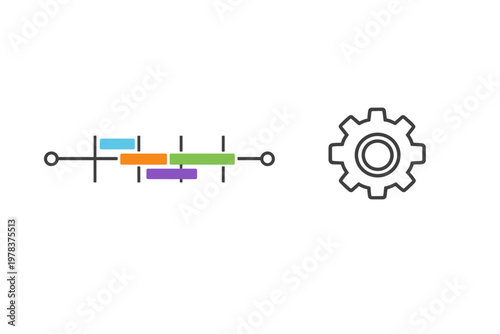 A clean vector illustration featuring two distinct icons
