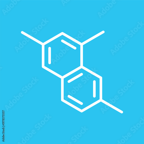 シンプルな化学構造のラインアイコン