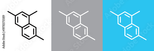 シンプルな化学構造のラインアイコン
