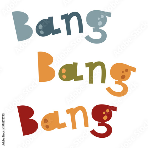 Lettering Bang Vector Image. Comic text, superhero phrase, quote, cartoon font.