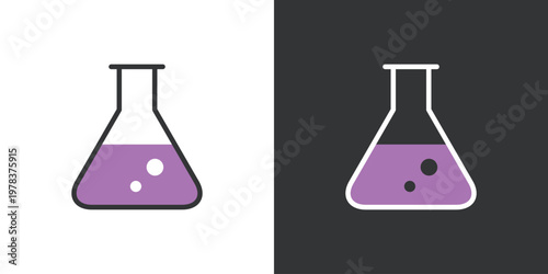 シンプルな三角フラスコのベクターアイコン