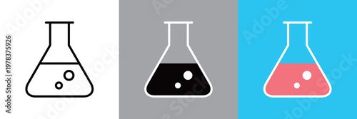 シンプルな三角フラスコのベクターアイコン