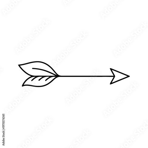 Arrow designed with organic leaf fletching serves as a unique symbol for directional signage or creative branding.
