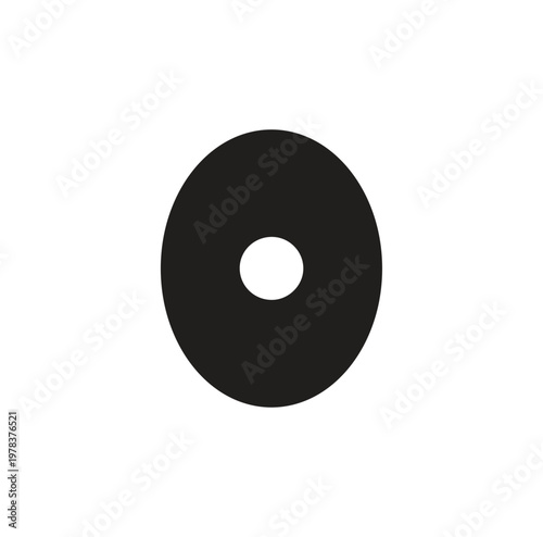 Solid black location marker with white center dot, simple icon