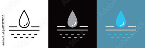 シンプルなスキンケアのラインアイコン