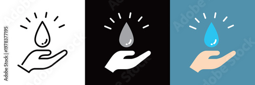 しずくを手に持つアイコン