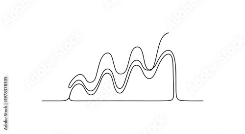 Abstract Waveform Graph, Data Analysis, Business Growth, Financial Trend