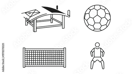 Sporting Essentials Illustration: A detailed illustration showcasing key elements of the sport. The image highlights the essential gear and a player, creating an immersive scene for sport.