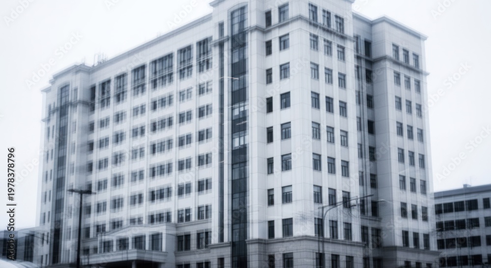 Fototapeta premium Abstract Motion Blur of a Modern White Office Building Exterior