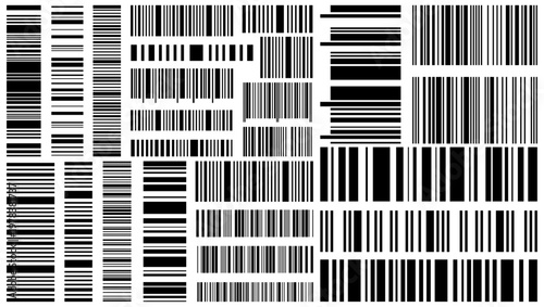 Barcode vector collection. Black and white scan codes.