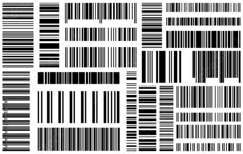 Barcode vector collection. Black and white scan codes.