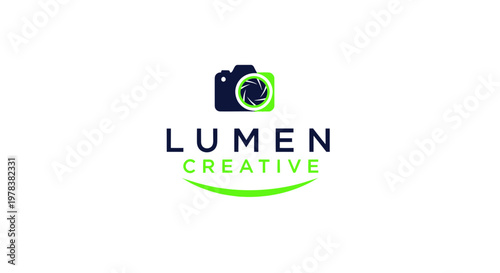 Lumen Creative Logo: Camera Icon and Text on White Background