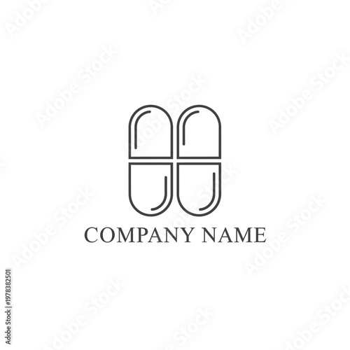Luxury medical equipment company logo features four capsules.