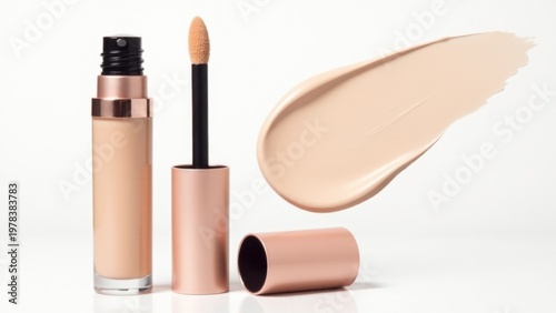 A bottle of liquid in focus, suitable for illustrations or product photography