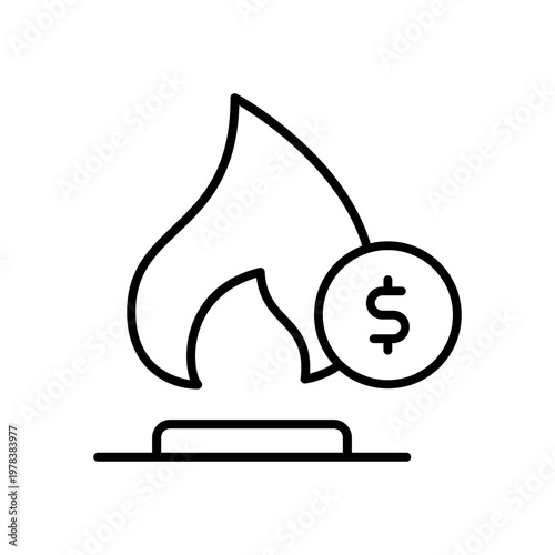 Natural gas icon vector. Propane Illustration sign. Gas supply symbol. Gas logo.