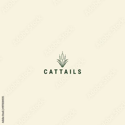 Cattails logo icon design template vector illustration