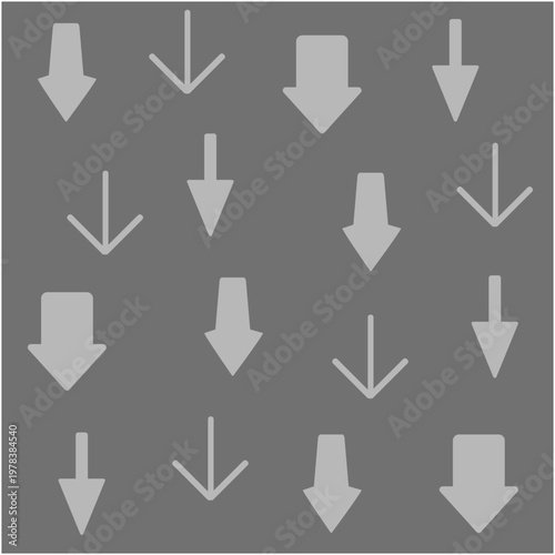 下矢印の模様の背景イラスト　グレイ

