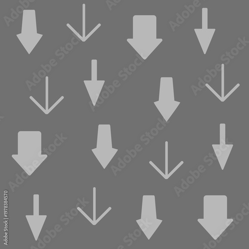 下矢印の模様の背景イラスト　グレイ
