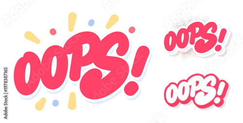 Oops Typography Sticker Text Set