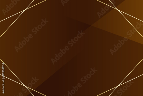 高級感のある茶色背景と金ラインのフレームデザイン素材