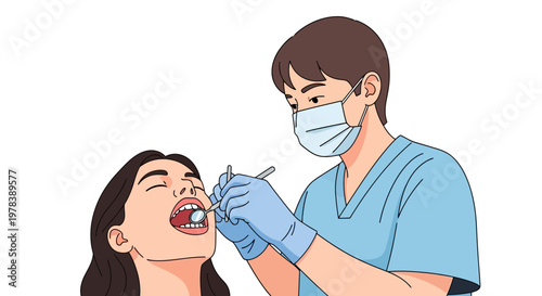 Professional Dentist Performing Oral Examination On Patient In Modern Clinic Using Dental Tools To Ensure Optimal Tooth Health And Dental Hygiene