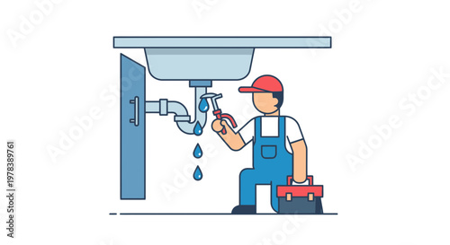 Professional Plumber Repairing A Leaking Sink Pipe Under Kitchen Countertop Using Hand Tools To Fix Water Drainage Issues In A Residential Setting