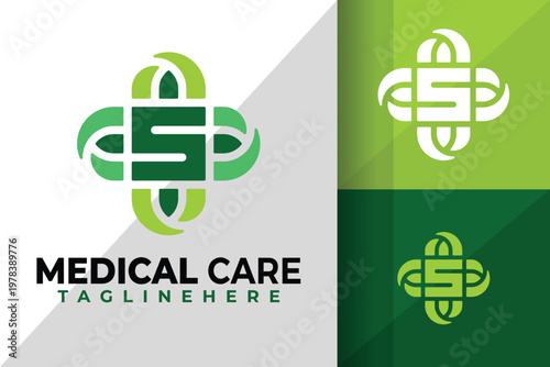 Letter S Medical Cross Logo Logos Design Element Stock Vector Illustration
