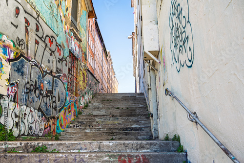 Staircase on Rue des Tables Claudiennes in Lyon, France