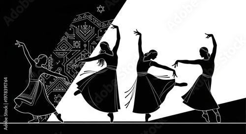silhouette of a woman dancing