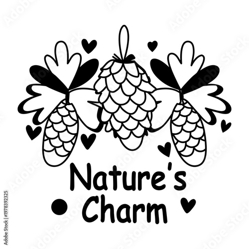 A glyph sticker of nature charms 

