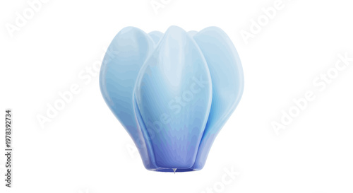 Elegant light blue glass flower sculpture, abstract decorative art piece for interior design, modern home decor accent