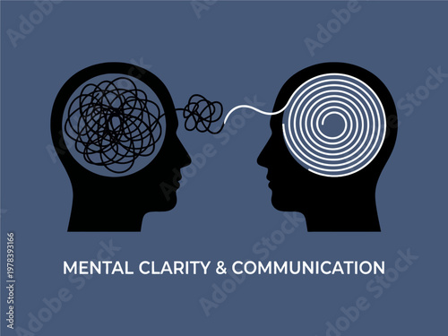A visual representation of mental clarity and effective communication between two minds.