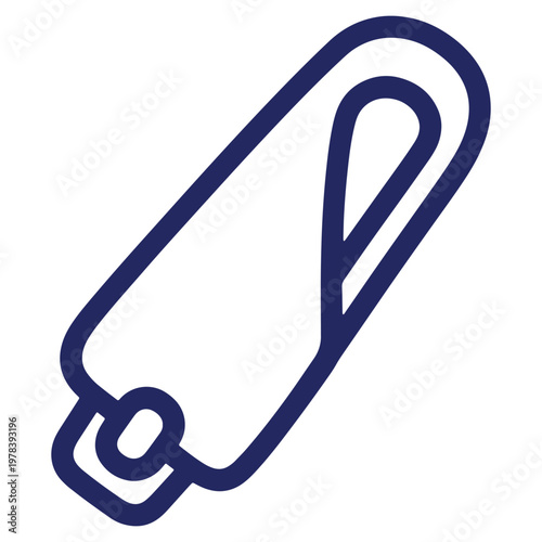 Elegant minimalist illustration of a USB flash drive for data storage and technology concepts with a clean white backdrop ideal for designs