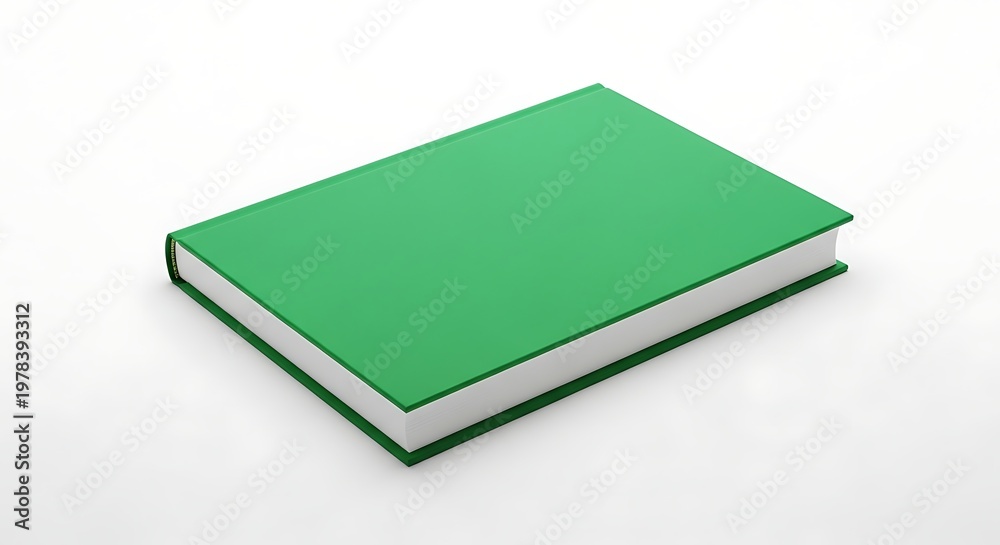 Fototapeta premium Green book isolated on white background with copy space for design and text