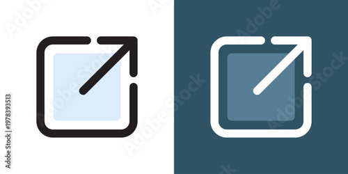Scaling arrow icon in flat style. Expand size vector illustration on isolated background. Scale button sign business concept.
