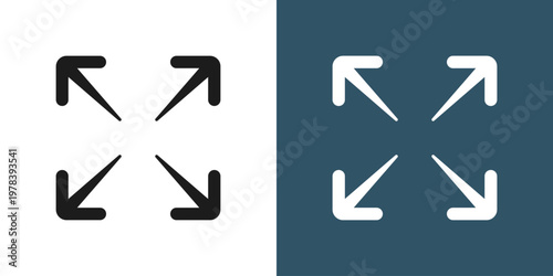 Scaling arrow icon in flat style. Expand size vector illustration on isolated background. Scale button sign business concept.