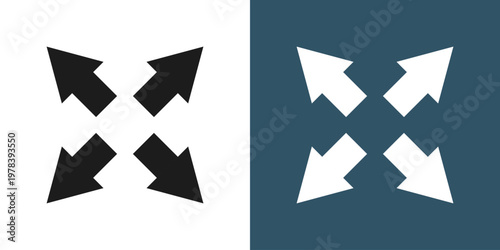 Scaling arrow icon in flat style. Expand size vector illustration on isolated background. Scale button sign business concept.