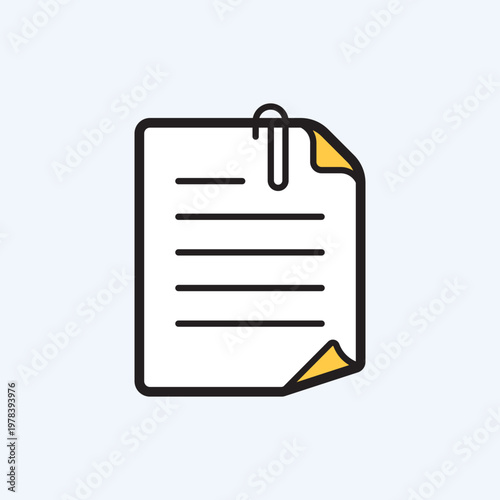 Document with text information icon in flat style. Note writing vector illustration on isolated background. Report sign business concept.